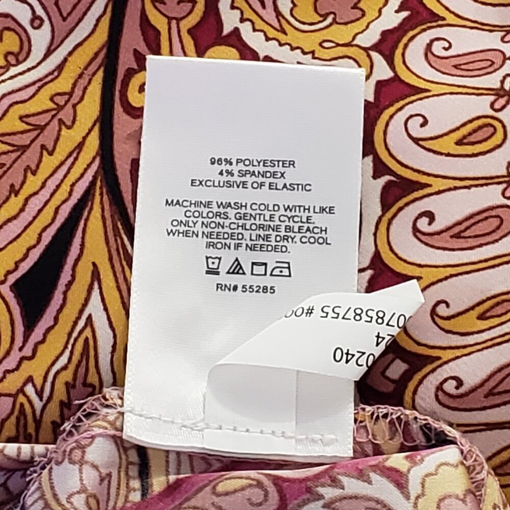 Express Womens Cap Sleeve Multicolor Paisley Print Dress Medium - Picture 8 of 9